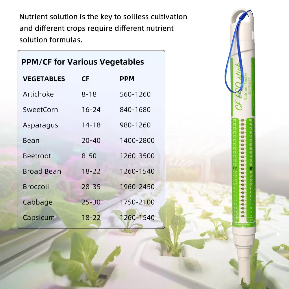 Water Quality Meter for Electrical Conductivity For CF and Salinity in For Hydroponics with IP67 Waterproof and 25C Calibration
