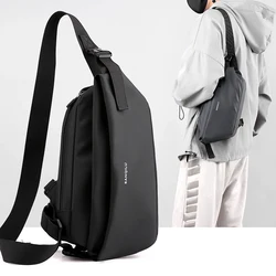 Sacs de poitrine décontractés en nylon pour hommes avec grandes poches et fermeture éclair pour le travail, sac à bandoulière Messenger, initié au sport d'affaires, voyage masculin, transport, 2023