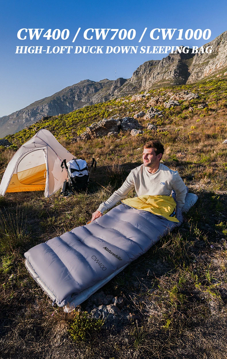 Naturehike CW400 Sleeping Bag Winter Lightweight 650FP Duck Down Sleeping Bag Ultralight Waterproof Hiking Camping Sleeping Bag