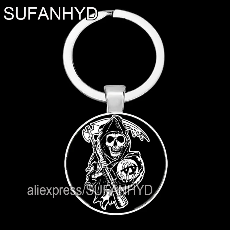 Sons of Anarchy Key Chain Freedom Symbol Pendant Key Ring Rock Punk Keyring Vest Cosplay Purse Bag Keychains