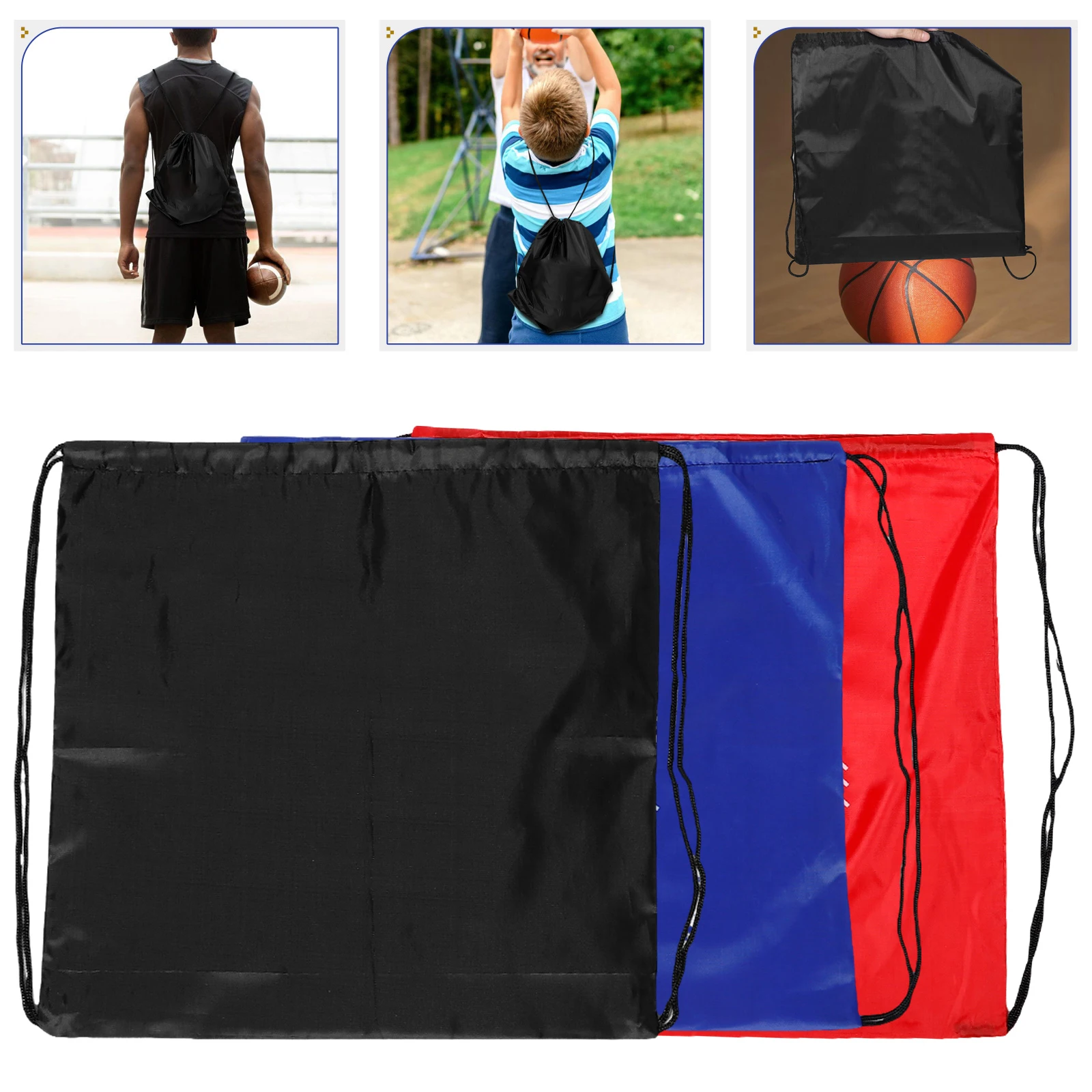 

3 Pcs Sports Ball Bag Goodie Bags Basketball Net Swimming Oxford Cloth Holder Backpack Fitness Shoe Compartment