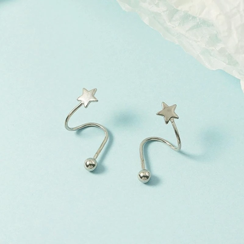 HX6F Cartilage Wrap Earrings Twisted Hoop Earrings for Women Earrings