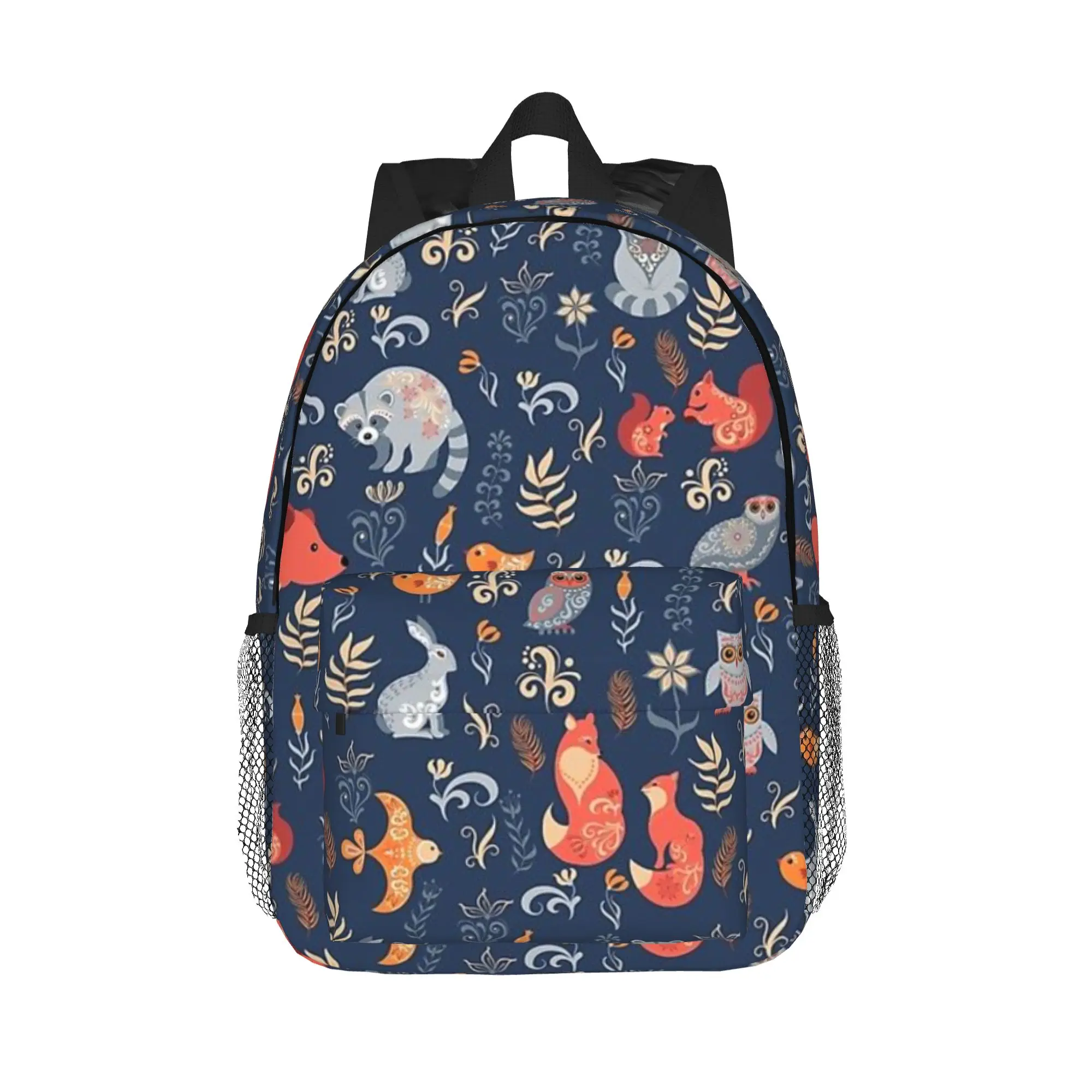 Fairy-Tale Forest Fox Bear Raccoon Owls Rabbits Flowers And Herbs Backpack Hot Sale Daypack BookBag Shoulder Bags School Bag