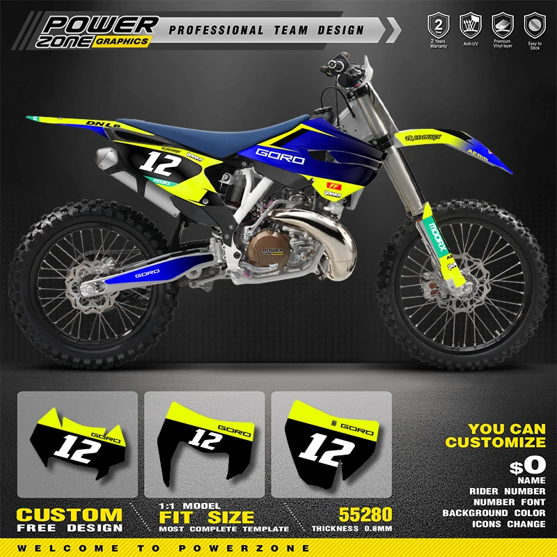 PowerZone Custom Background Graphics Decals Stickers Kit For Husqvarna 2014 2015 2016 TE FE 2014-2015 TC FC  125-450CC - view 3