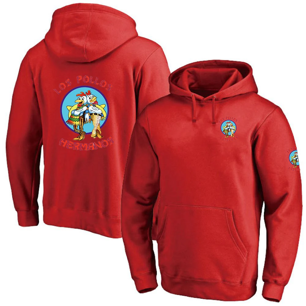 

2025 Spring And Autumn Man's Versatile Pullover Hoodies Breaking Bad LOS POLLOS Logo Print Solid Color Hooded Drawstring Coat