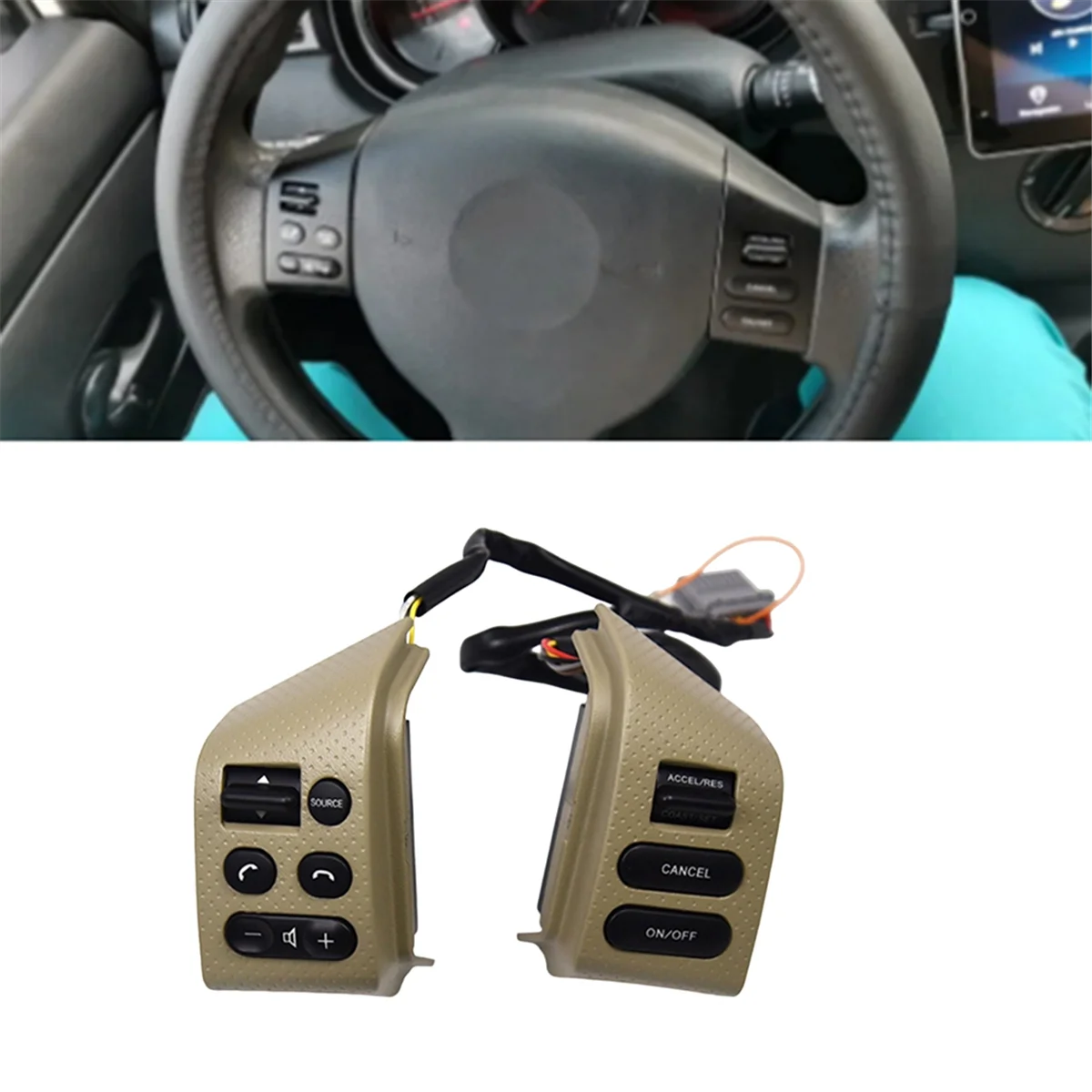 Car Right&Left Speed Cruise Control Switch for Nissan Sylphy 2008-2019 Steering Wheel Button with Wiring Harness