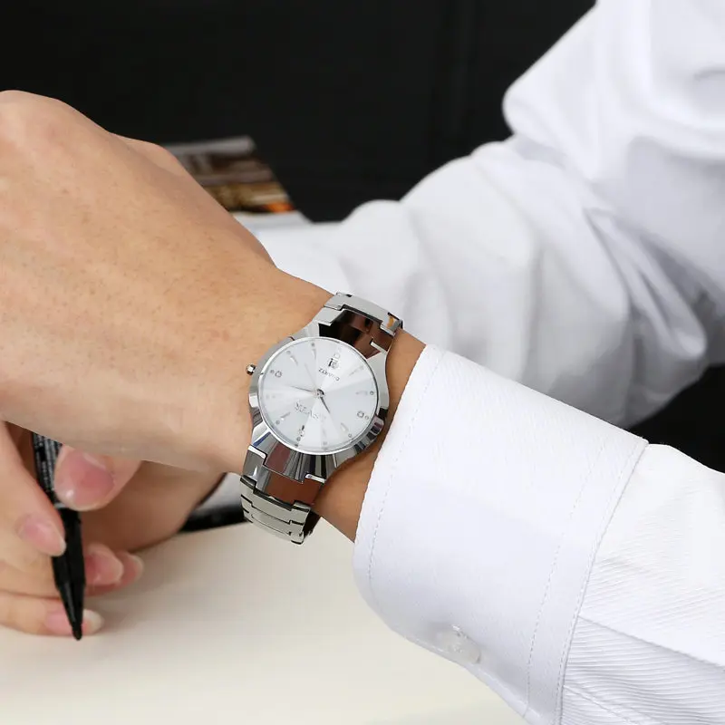 ออนไลน์ขายร้อนของแท้นาฬิกาผู้หญิงนาฬิกาผู้ชายทังสเตนเหล็กสีผู้ชายควอตซ์ปฏิทินนาฬิกาผู้หญิงคู่นักเรียน