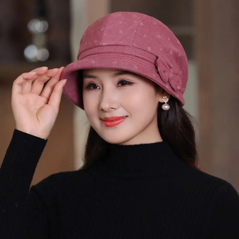 Elderly Hat Female Spring, Autumn And Winter Mother Bucket Hat Old Lady Elders Grandma Cloth Cap Casual Fisherman Hat