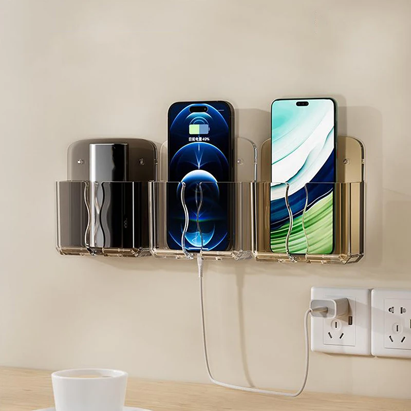 An der Wand montiertes Aufbewahrungsregal für das Aufladen von Mobiltelefonen, selbstklebendes Aufbewahrungsregal mit Fernbedienung, Mehrzweck-Platzierungsregal