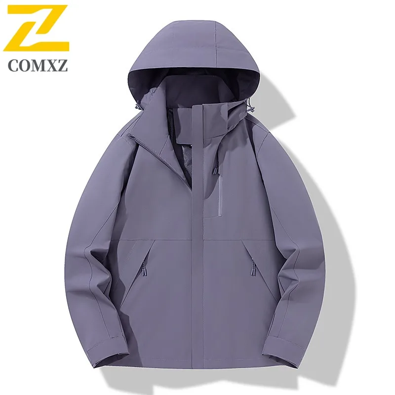 

COMXZ Мужское пальто Дышащая легкая красивая куртка с капюшоном для кемпинга и приключений Байкерская куртка Износостойкая ветровка для скалолазания