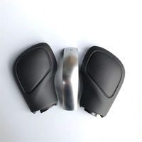 Black Leather Gear Shift Knob Side Cover With Shiny & Matte DSG For VW Golf 6 7 R G TI Passat B7 B8 CC R20 Jetta MK6 GLI