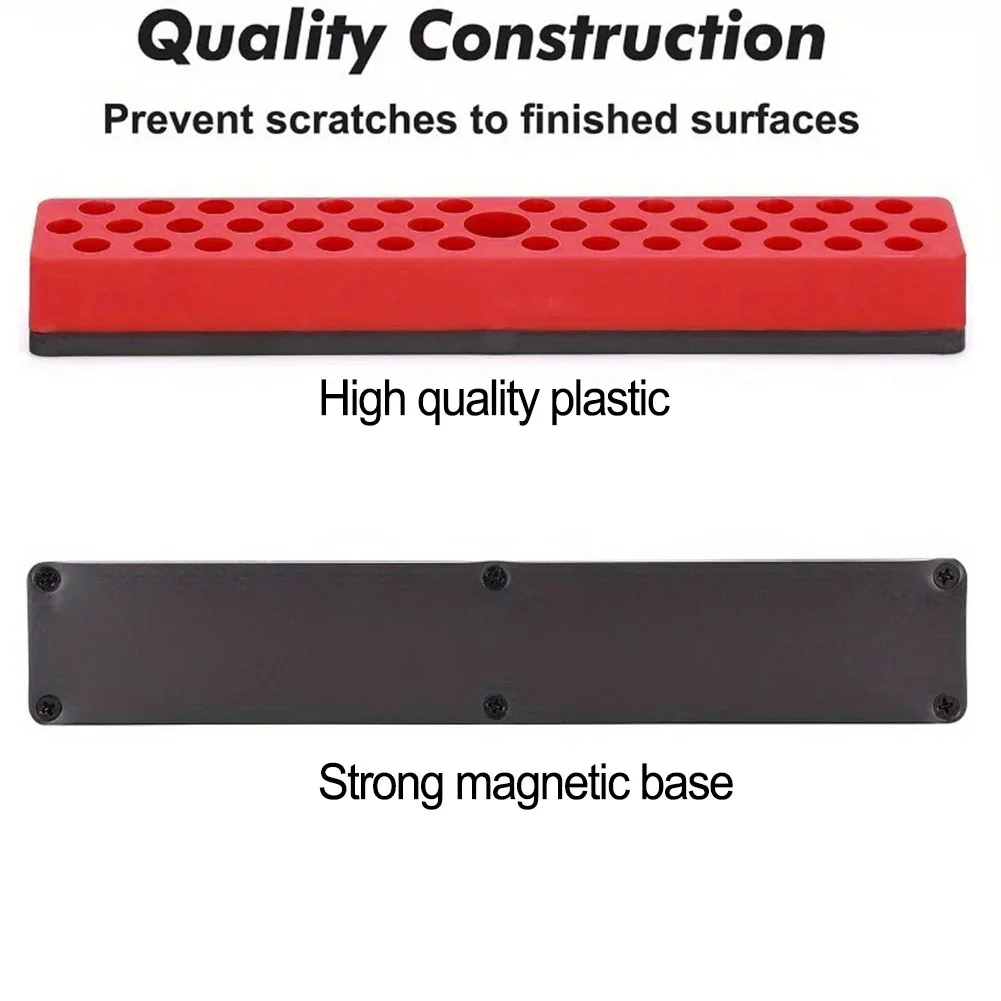 43 ثقوب المغناطيسي عرافة بت حامل المنظم ل 1/4 بوصة مفك بت التخزين المنظم صناديق الأدوات مثقاب الخشب صندوق تخزين