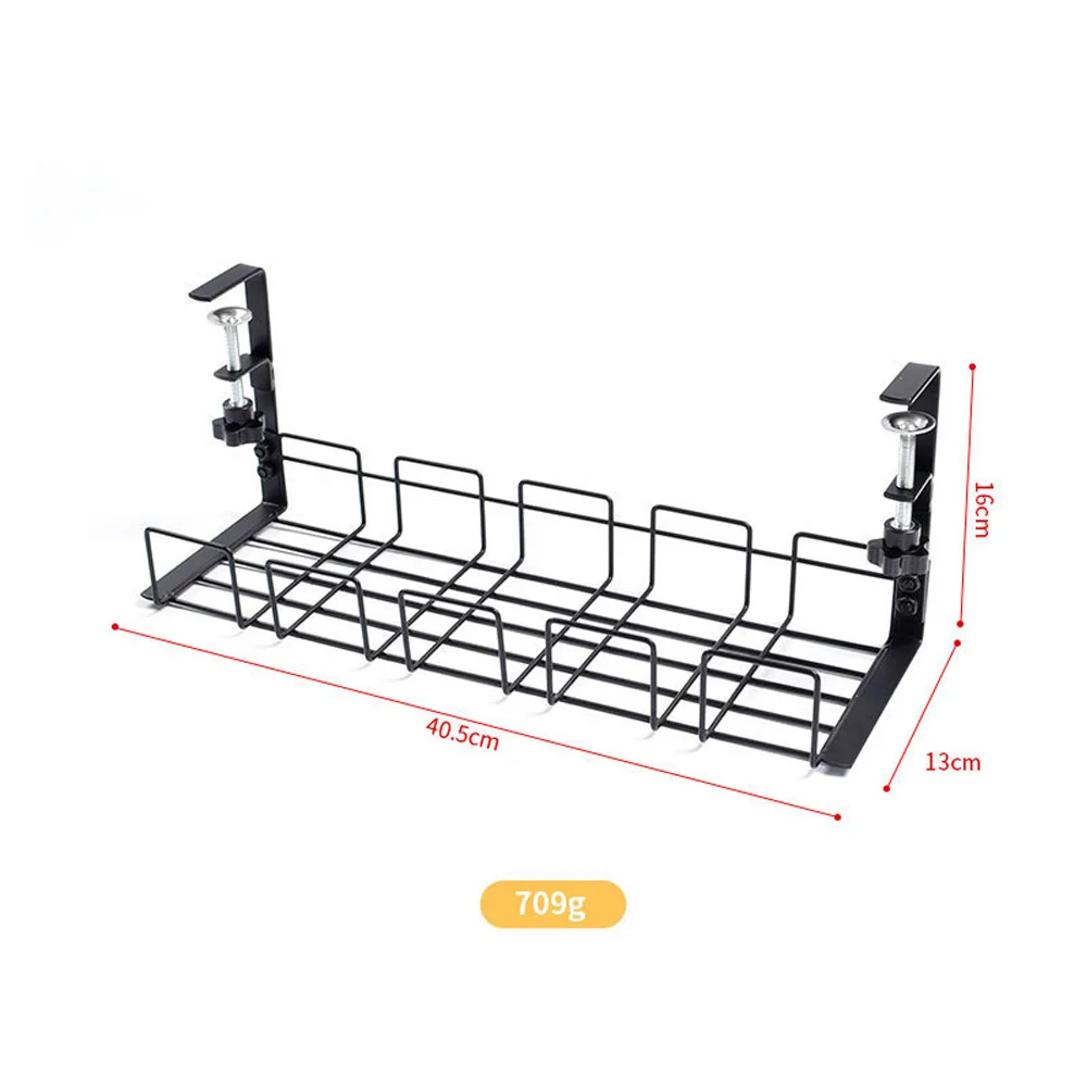 Cable Management Box Under Desk Cable Organizer Storage Shelf Desk Wire Management Cable Tray Under Desk No Drill Metal Rack For