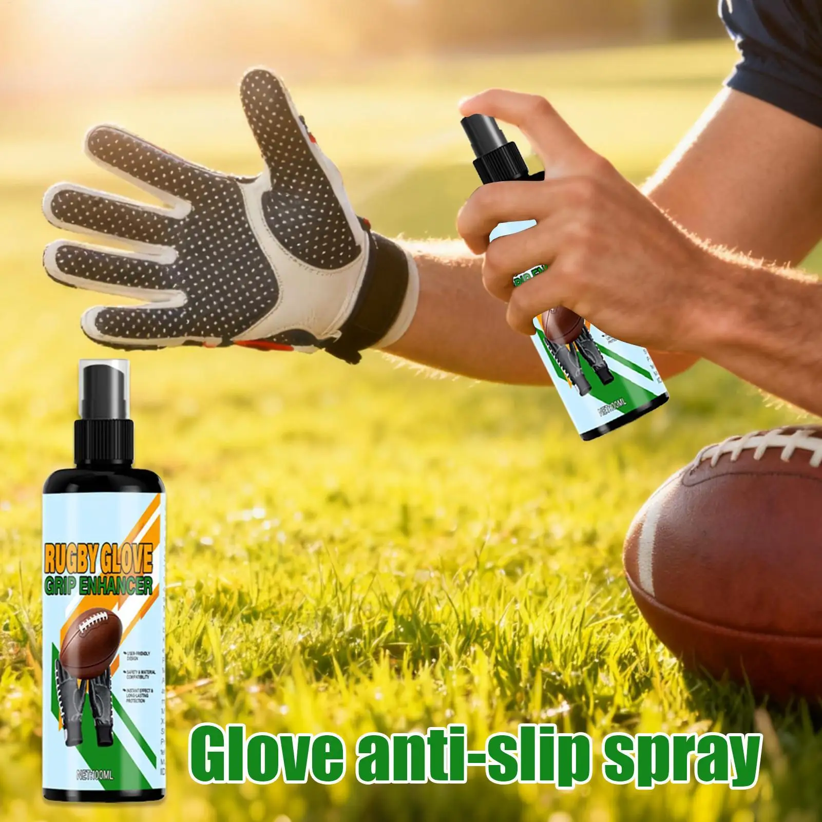 Rugbys Grip Spray 100ml Agente antiscivolo per potenziare la trazione appiccicosa per guanti e mani, portiere di calcio, allenamento per tennis e golf