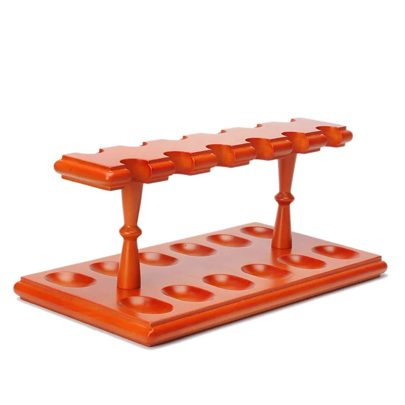 Muxiang European Beech tobacco pipe rack 12 pipe positions Wooden rack Two or three layers Advanced orange pipe rack Men gifts