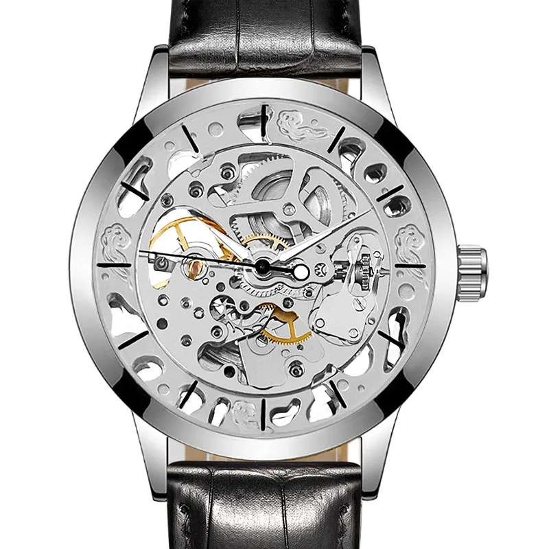 UTHAI M5 ocio y moda hombres reloj cinturón ahuecado reloj mecánico automático reloj de negocios relojes de regalo para hombre