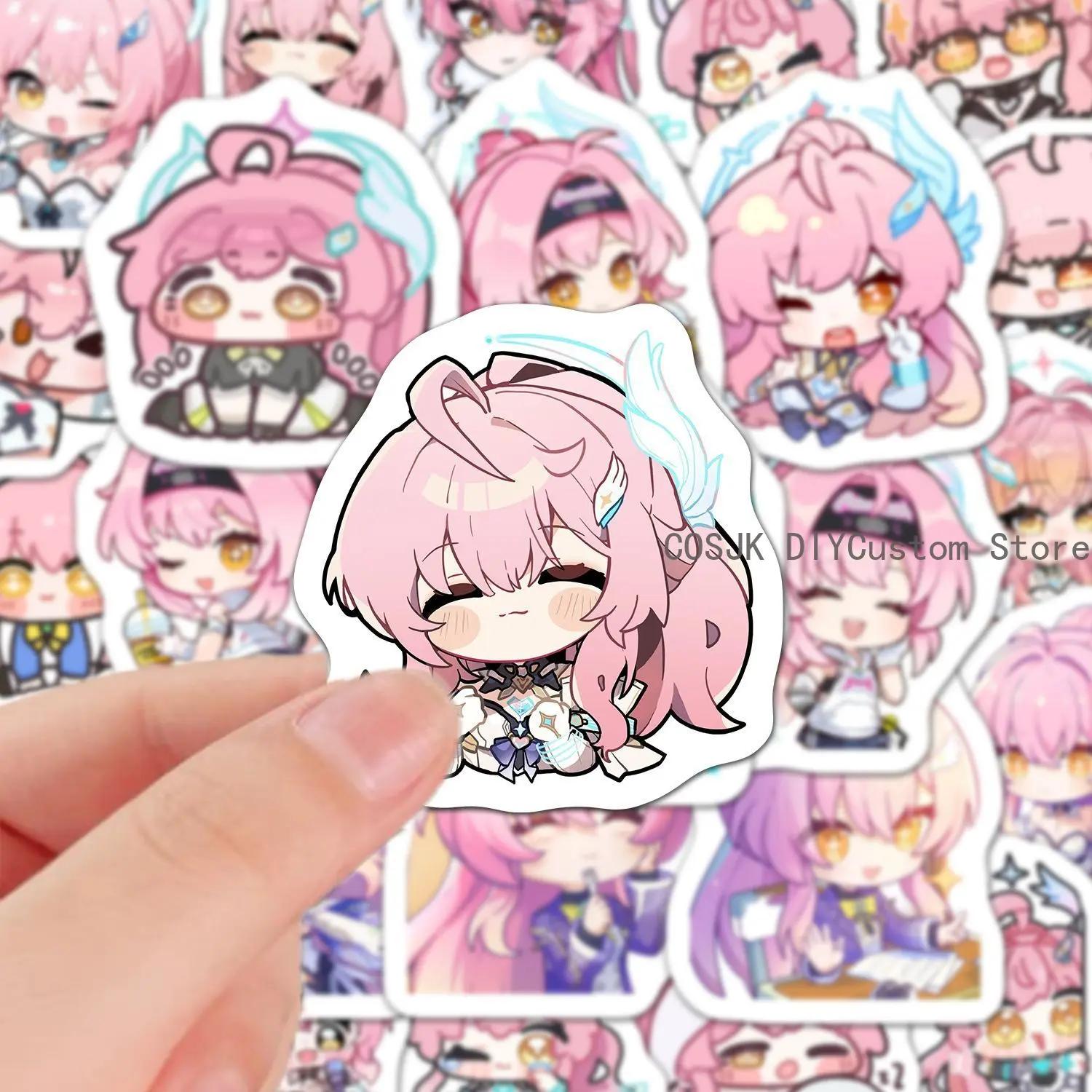 60Pcs Game Aemeath Wuthering Waves Q-version Anime Stickers Laptop Phone Suitcase Notebook Label Stationery Sticker Student Gift view 4