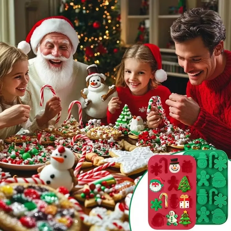 سيليكون عيد الميلاد الشوكولاته قوالب الحلوى شجرة ثلج الزنجبيل كعكة أدوات الديكور غير عصا مقاومة للحرارة DIY بها بنفسك الكوكيز #4