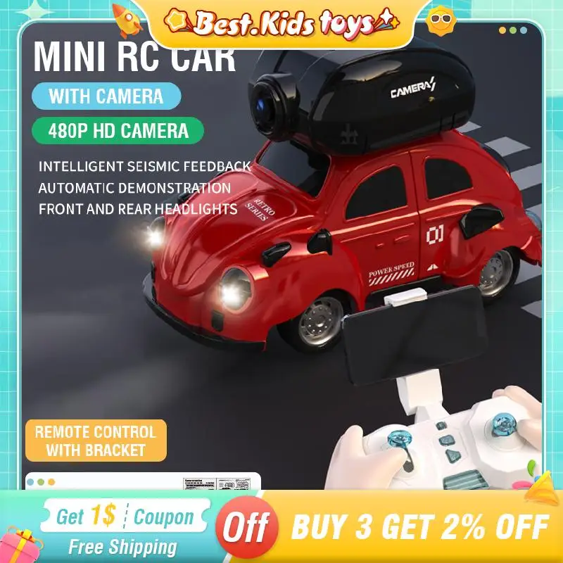 

1/43 Mini RC Drift High Speed Car With Camera 4WD Lights Music APP Remote Control Vehicle Model Kids Toys Boys Birthday Gift