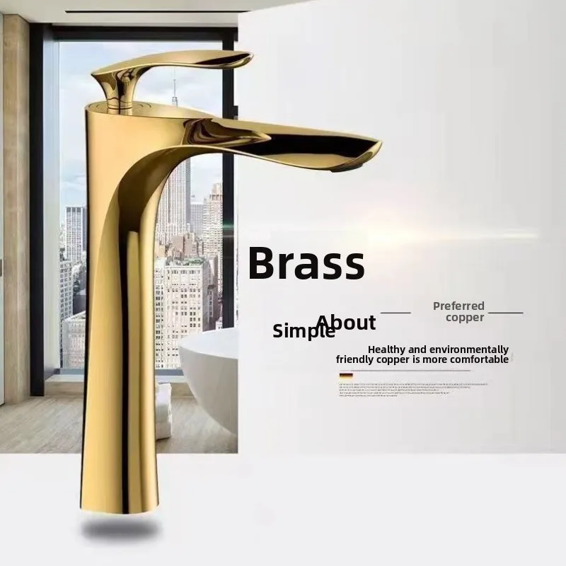 Washbasin faucet, bathroom cold and hot water, all-copper washbasin, bathroom counter basin, faucet