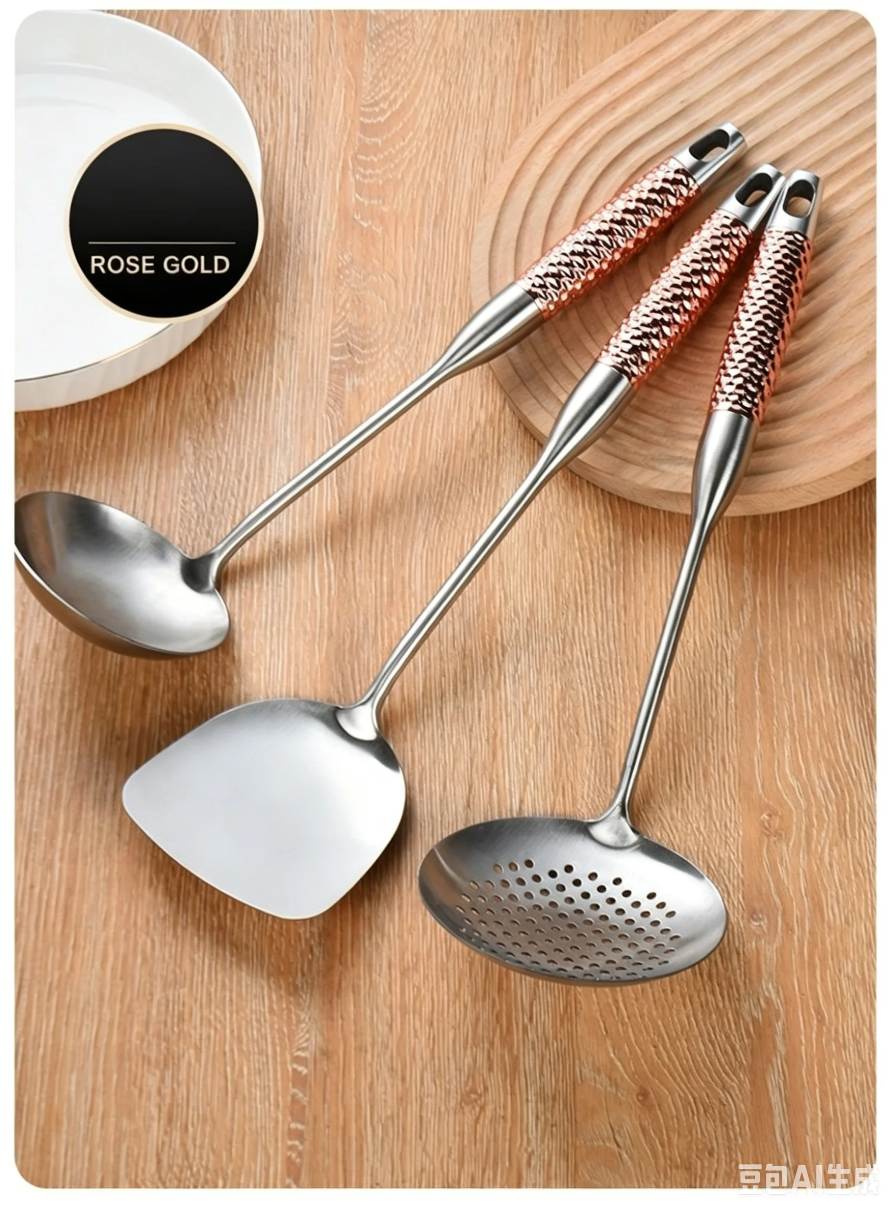 Utensilios de Cocina de Acero Inoxidable: Espátula, Cuchara, Cucharón, Wok y Más