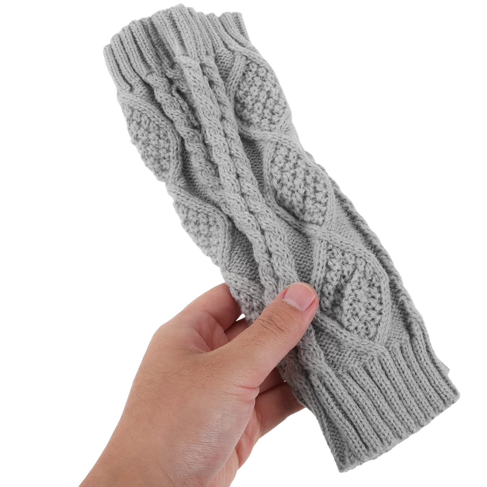 8 قطعة محبوك أصابع الشتاء أكمام أذرع تبريد الإبهام ثقب قفازات الكوع طول تدفئة المعصم لينة الحرارية الدافئة مدفئات للذراع