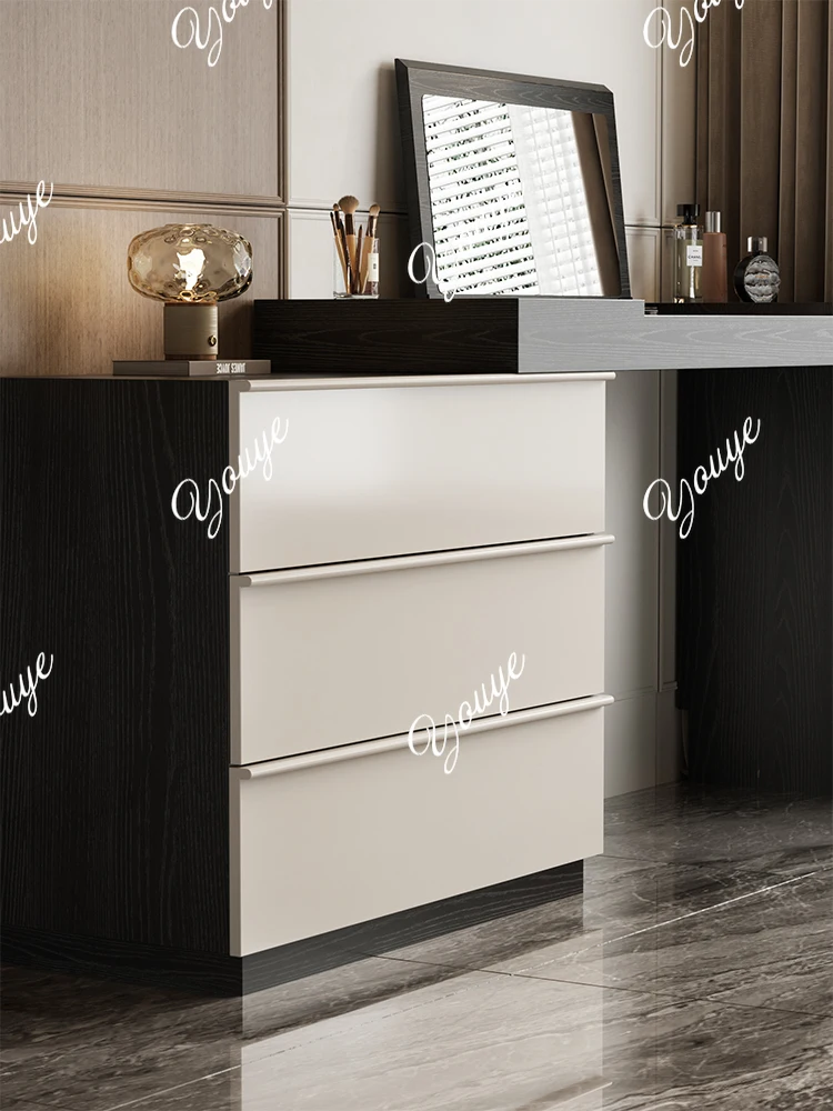 Cómoda abatible para dormitorio, mesa de maquillaje de estilo retro simple y moderno, armario de almacenamiento para cabecera de cama