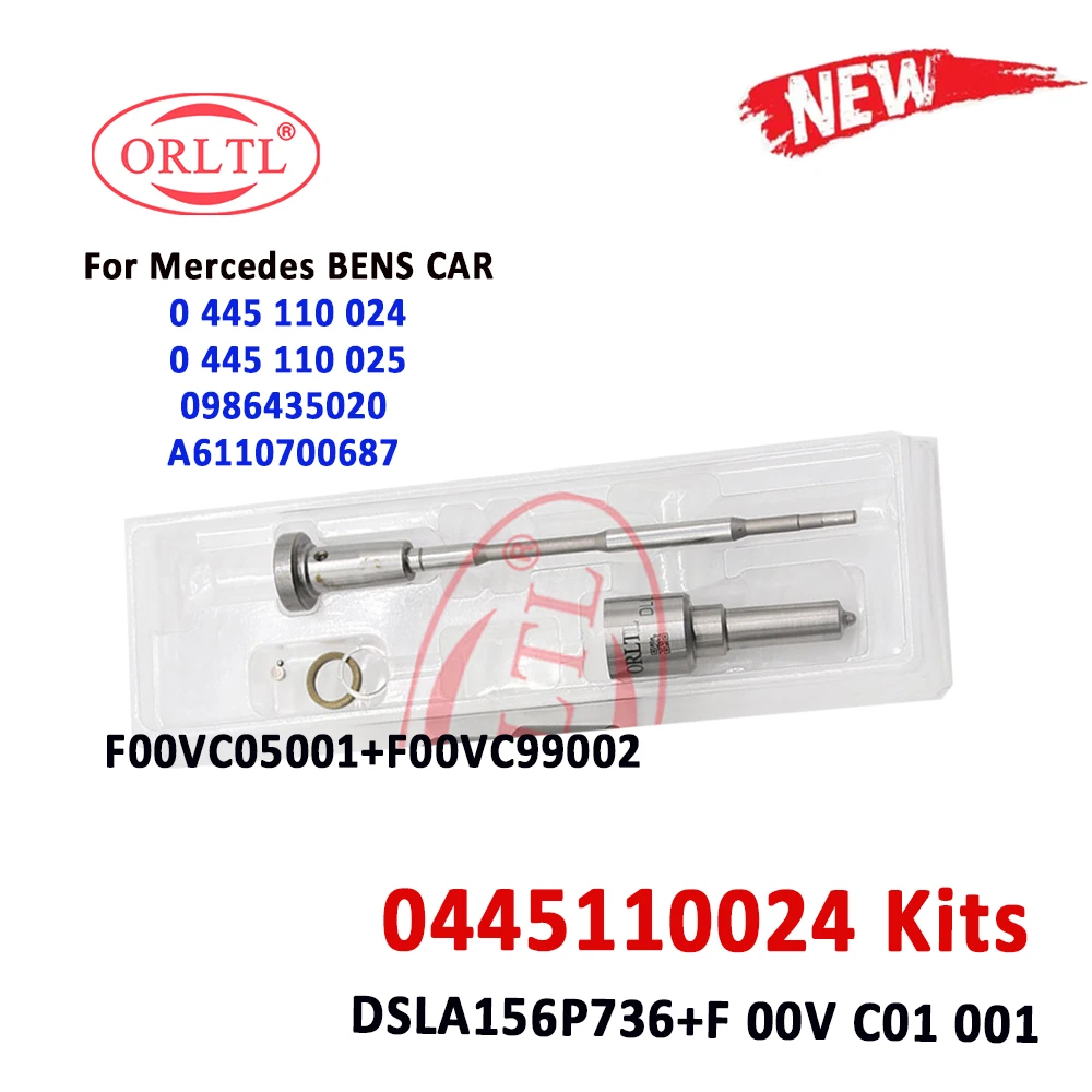 

ORLTL 0445110025 Diesel Injector Repair Kits DSLA156P736 F00VC01001 Valve F00R J03 515 for Mercedes 0445110024 A 6110700687