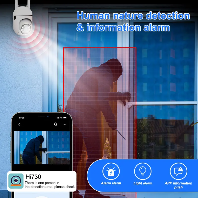 3MP 야외 무선 WiFi 카메라 줌 10X 무선 감시 실내 보안 카메라 나이트 비전 CCTV 카메라 모션 감지