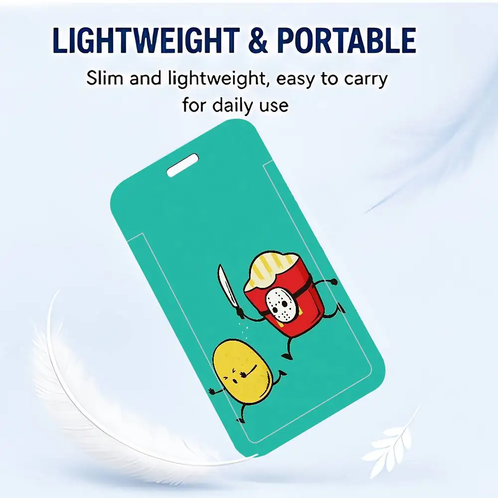 Cartoon Potato Design In Brown ID Card Holder CutePVC Badge Holder Cartoon Card Cover Student ID Bus Card Case With Clear Window