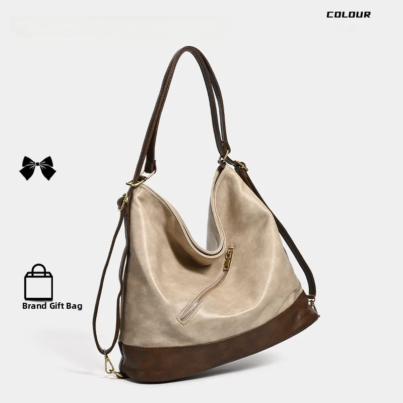 

BEGOOER Retro Fashion Tote Bag Women's Casual Crossbody Shoulder Bag Commuter Versatile Double Strap Bag Polyester