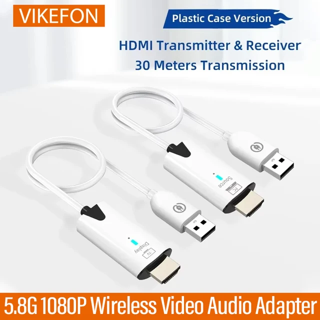 Nadajnik i odbiornik HDMI bezprzewodowy 5.8G 1080P 30M, adapter przedłużający wyświetlacz do TV Box Monitor PC