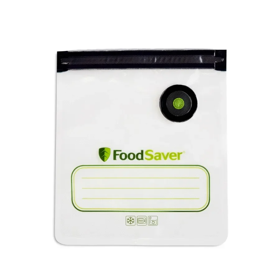 

Vacuum zipper bags with specially designed valves that are freezer, microwave, and sous vide safe