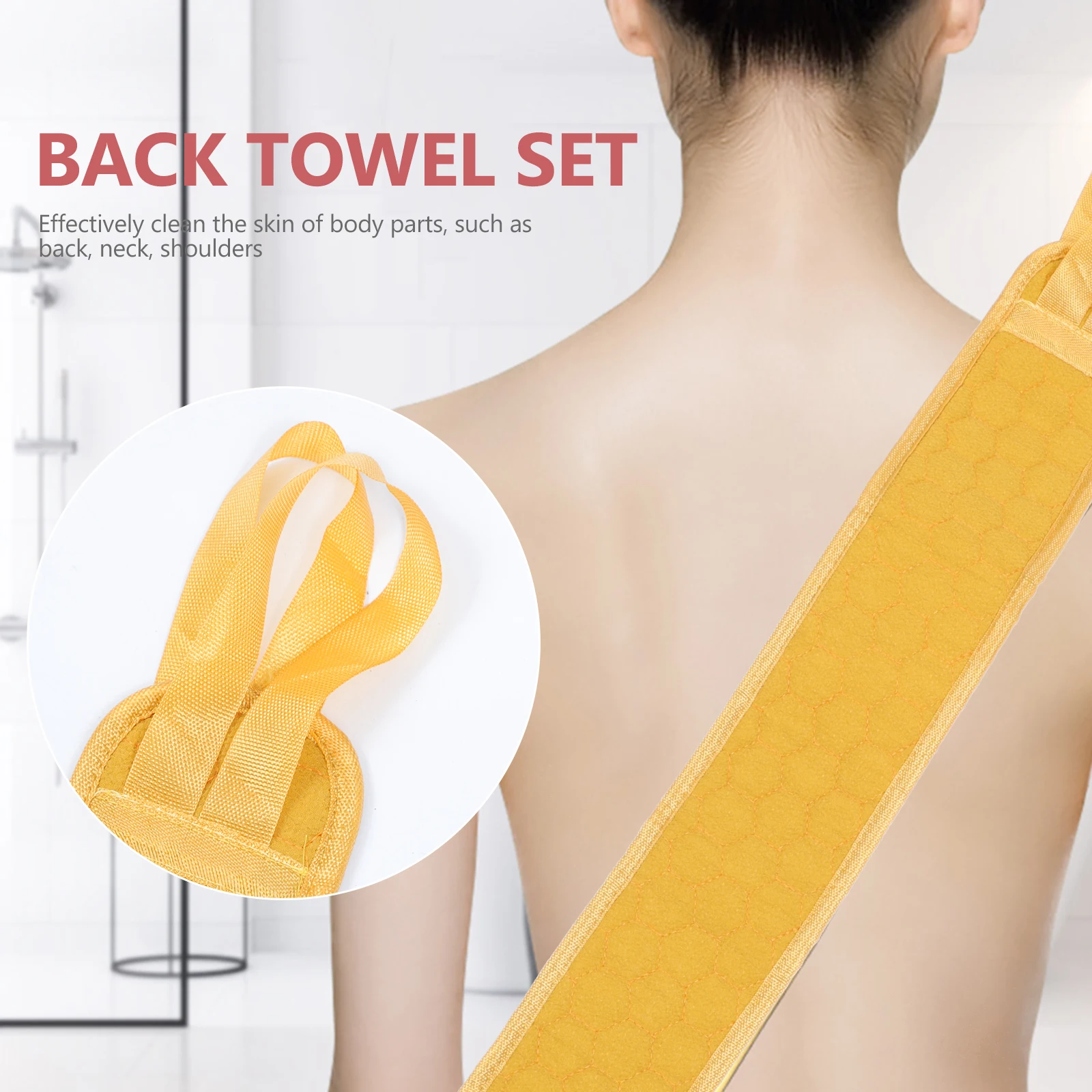 

2 Sets Towel Back Scrubbing Towel Plant Fibers Back Scrubbing Strip Quick Draining Foaming Balls Cleaning Supplies