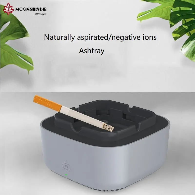 MOONSHADE Smokeless Ashtray Negative Ion Air Purification Second-hand Ash Tray Automatic Smoke Removal Accessories Men Gifts