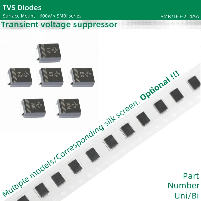 50pcs/lot TVS Diodes SMB package 600W SMBJ110A SMBJ110CA SMBJ120A SMBJ120CA SMBJ130A SMBJ130CA SMBJ150A SMBJ150CA SMBJ series