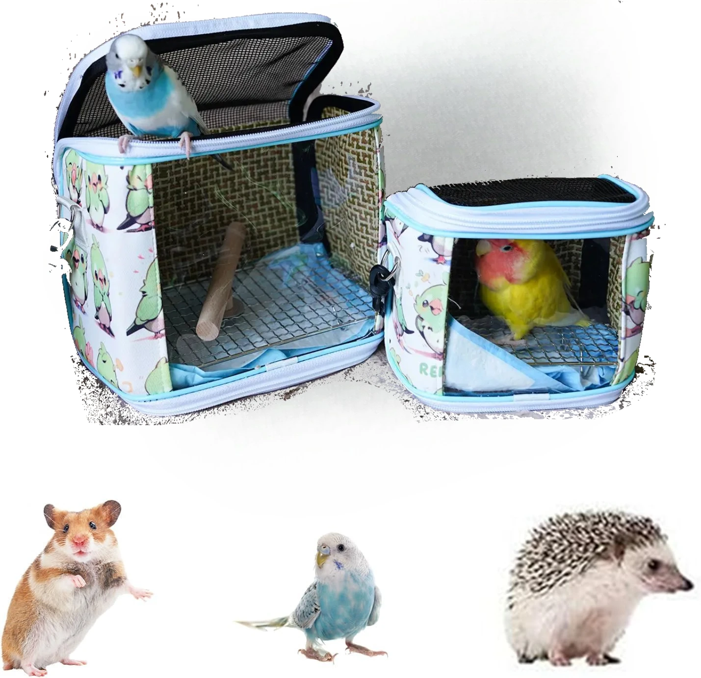 Mehrgrößige Haustier-Outdoor-Tasche, tragbar und abnehmbar, für Papageien, Phönix, Hamster, Flugkänguru, Meerschweinchen, Vogelkäfig, Haustier-Tragetasche für unterwegs
