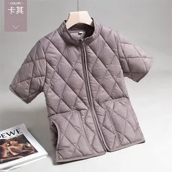 Autumn Winter New Down Cotton-Padded Vest Jacket Men woman Wear Korean Half-Sleeve Parkas Warm Shoulder Pad Short Coat Dad Tops