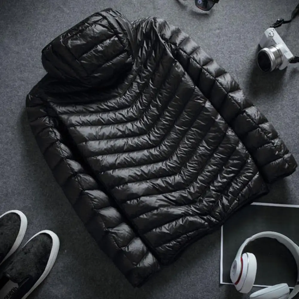 

2025 зимняя мужская куртка с хлопковой подкладкой и длинным рукавом, однотонная, с пушистой застежкой-молнией, морозостойкая, осенне-зимняя ветровка с капюшоном