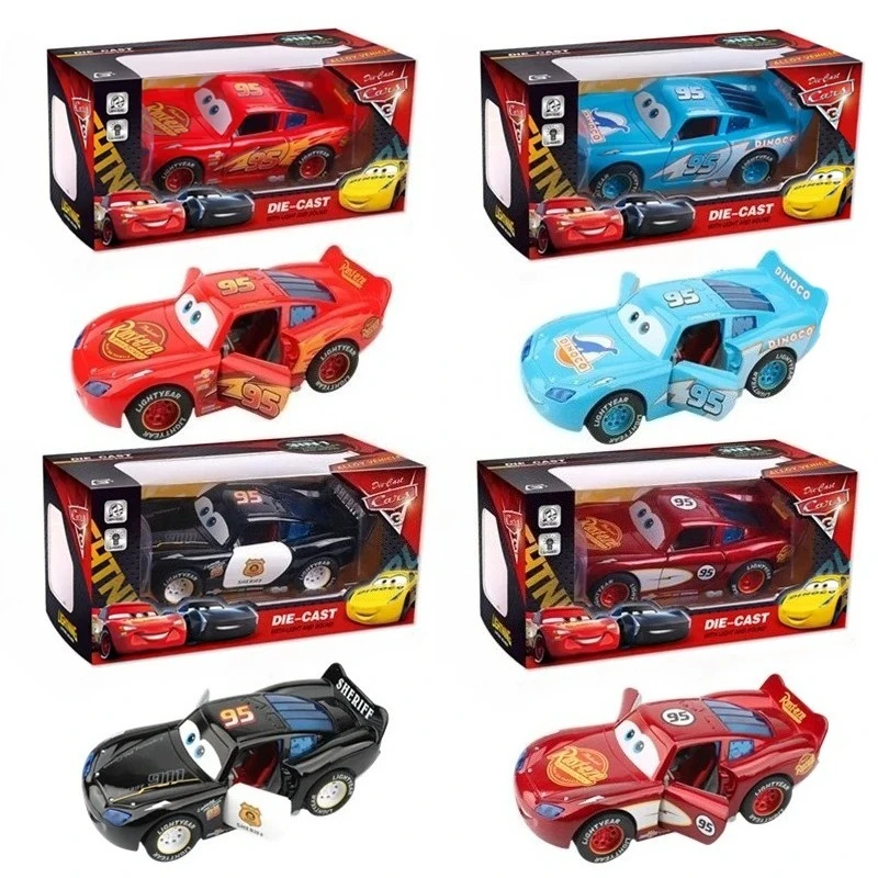 سيارات ديزني بيكسار 1:32 البرق ماكوين سبيكة دييكاست مع الضوء والصوت عجلة خلفية قوة العودة لعب هدايا عيد ميلاد الاطفال