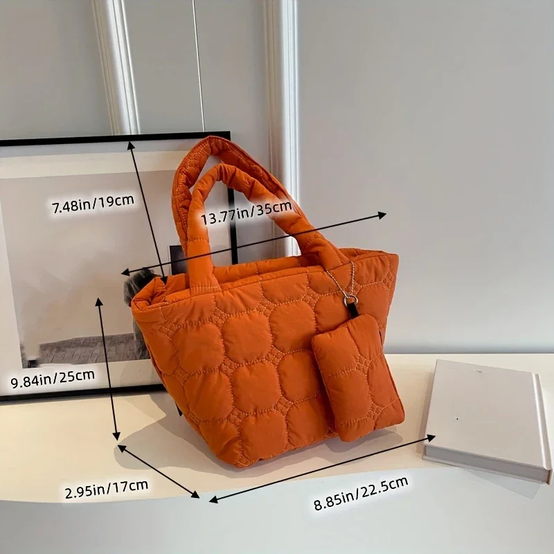 Damen-Einkaufstasche, koreanische Version, modische Handtasche, große Kapazität, Schlüsseltasche, Zubehör, Soft Go Shopping, Campus-Umhängetasche – Detail 10