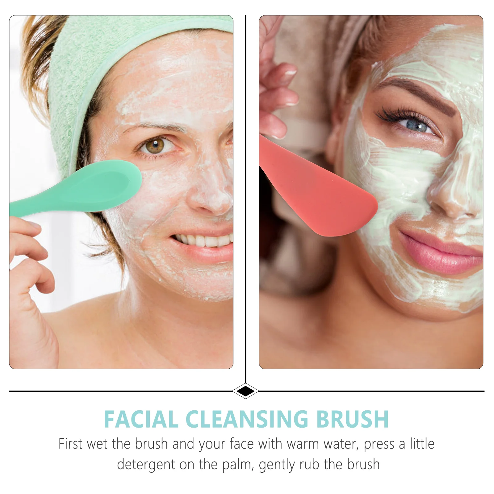 

2 Pcs Double-head Cleansing Brush Face Scrubber Exfoliating Skin Care Washing Manual Tool