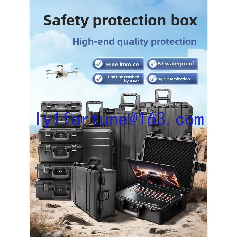 Gold silver instruments Safety protection box Photographic equipment Trolley case Plastic tool storage  Air box customization