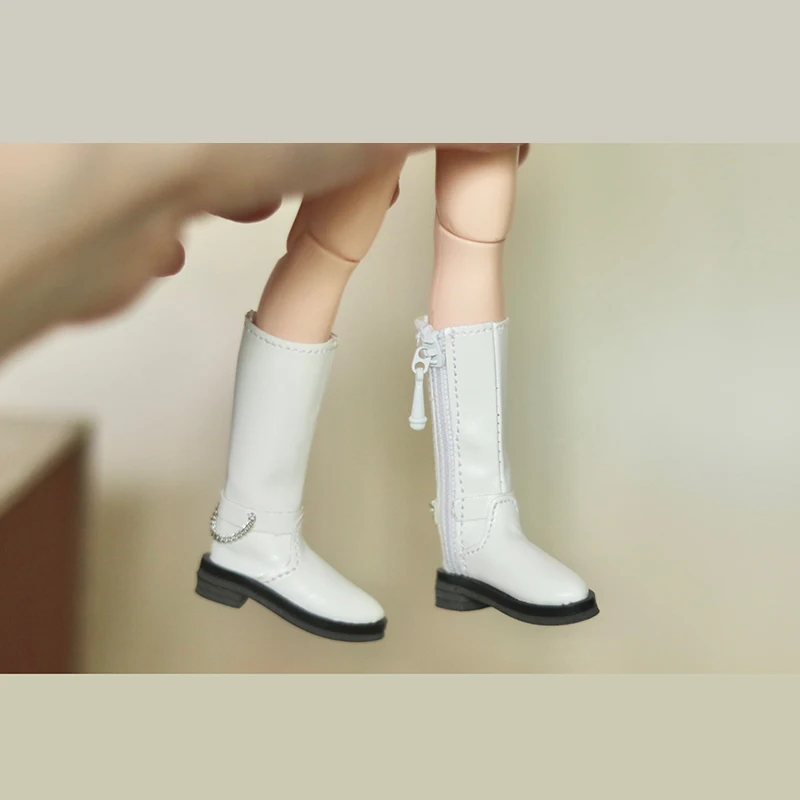 1 Pair New Handmade Blythe Doll High Boots PU Leather Shoes Suitable For Blyth, Barbie, Ob22, Ob24 Pullip, Azone, Kurhn Dolls