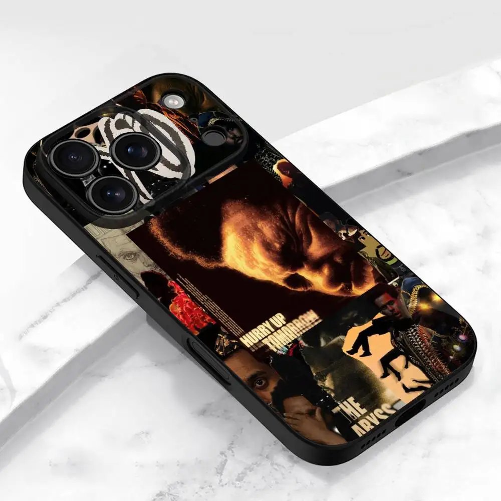 Casing HP T-The Weeknd Hurry Up Tomorrow XO untuk iPhone 17,16,15,14,13,12,11,Pro,Max,Plus,E,Air,Mini Pelindung Hitam