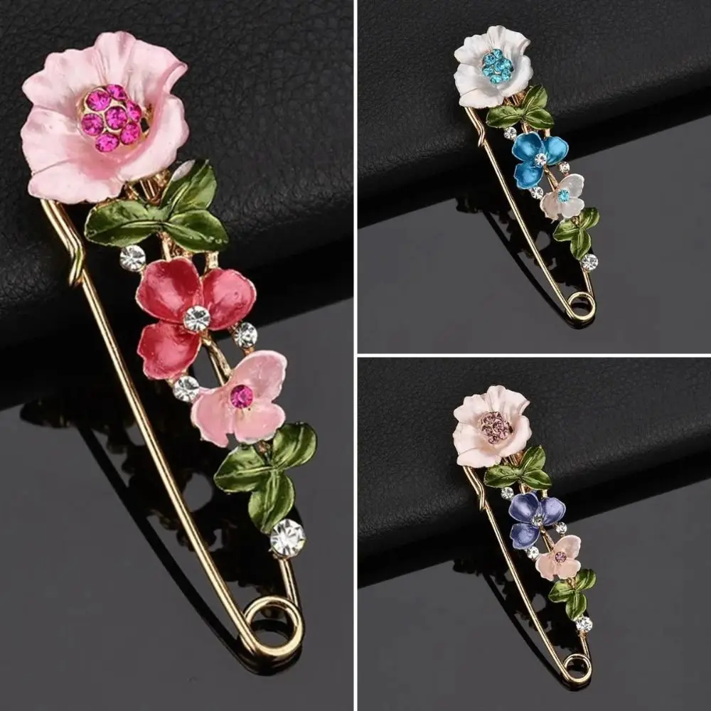 Elegant 8CM Brooch Pins Rhinestone Jewelry 3 Colors Flower Collar Lapel Pin DIY Lapel Pin Accessories