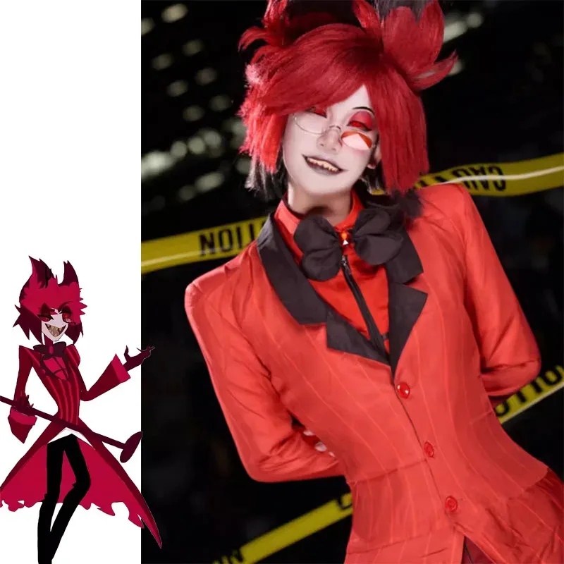 

Anime Hazbin Cosplay Hotel ALASTOR Uniform Cosplay Costume Men Women Halloween Costume Full Set (Jacket+Pants+Shirt+Tie+Gloves)