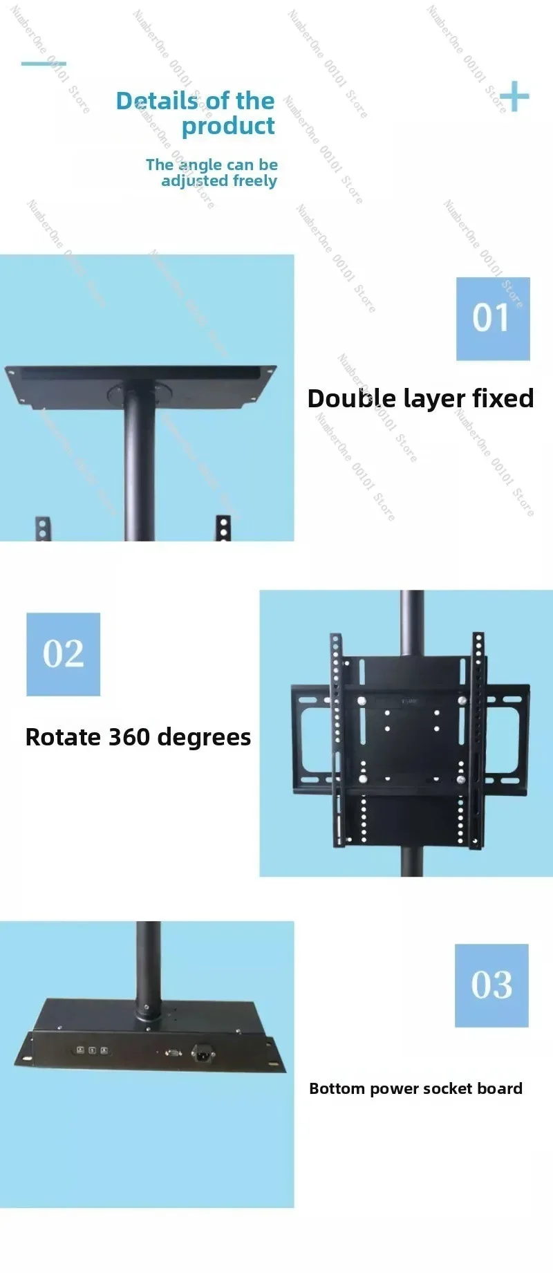 Remote Control 360-Degree Rotating TV Stand Smart Electric LCD TV Lift and Rotation Integrated TV Stand