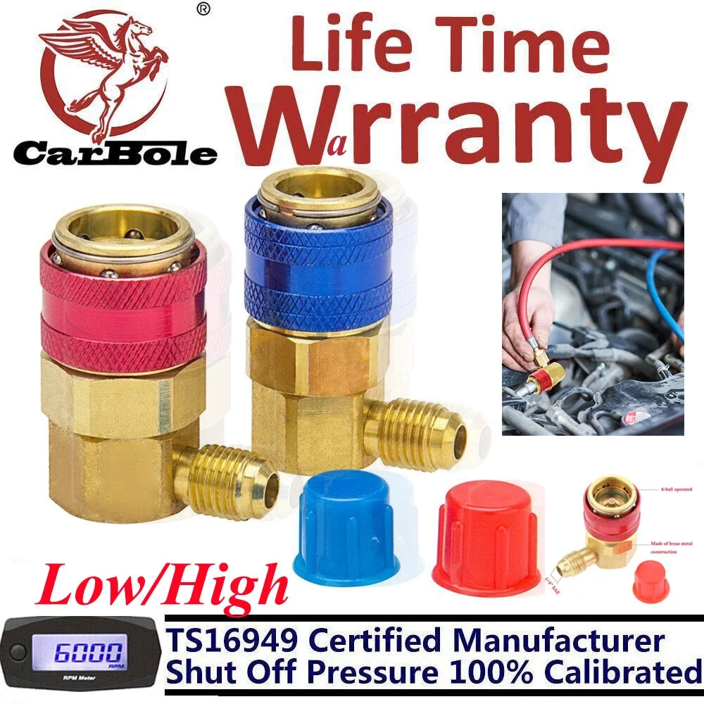 

Car Air Con Connector For A/C Manifold Gauge Adapters R134A Low/High Coupler Set