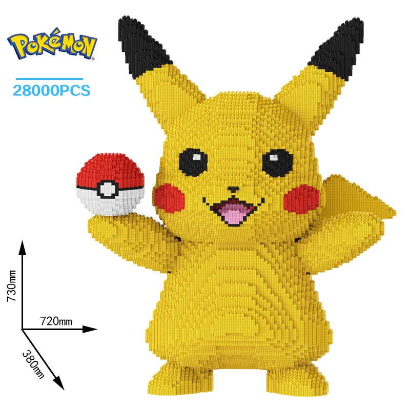 

28000 Particle Anime Pokemon Pikachu Diamond Micro Building Blocks Games Model Mini Bricks Figures Decompression Toys Kids Gifts